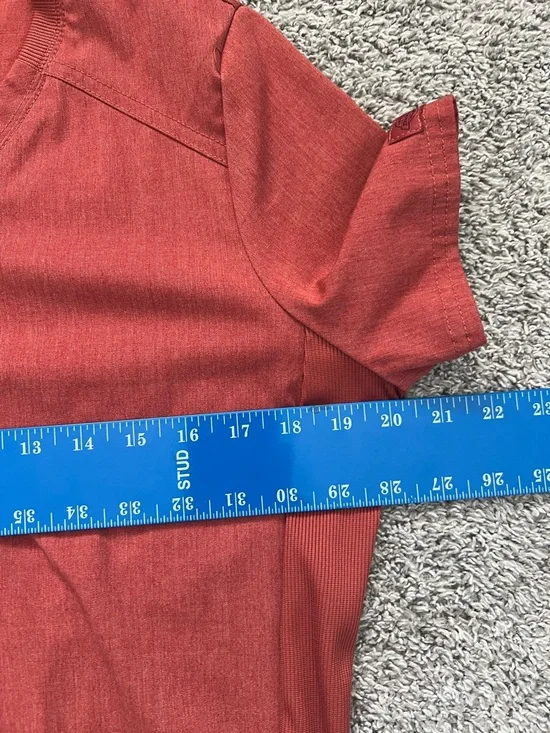 Dickies Women's Heather Clay Short Sleeve Balance V-Neck Scrubs Top - Size M - Picture 6 of 6